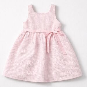 Rare Editions Pink and White Dress with Bow searsucker size 24 months